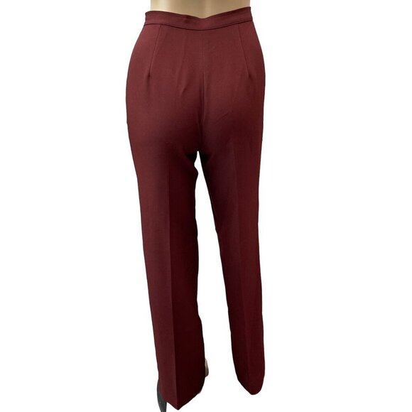 Vintage Boobie Brooks High-Waisted Straight Leg Burgundy Trousers Pants Women 26 - Picture 2 of 11